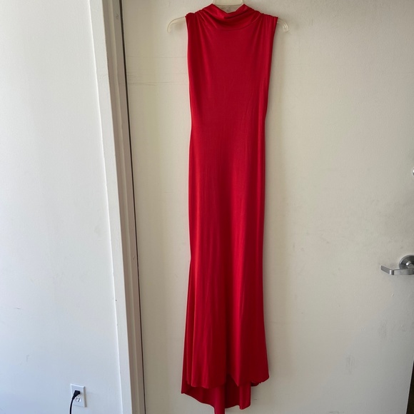 Red Drop Back Long Dress - Picture 1 of 4